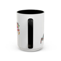 Colorful Tribal Mask Coffee Mug — Vibrant Skull Art Accent Mug (11/15oz)