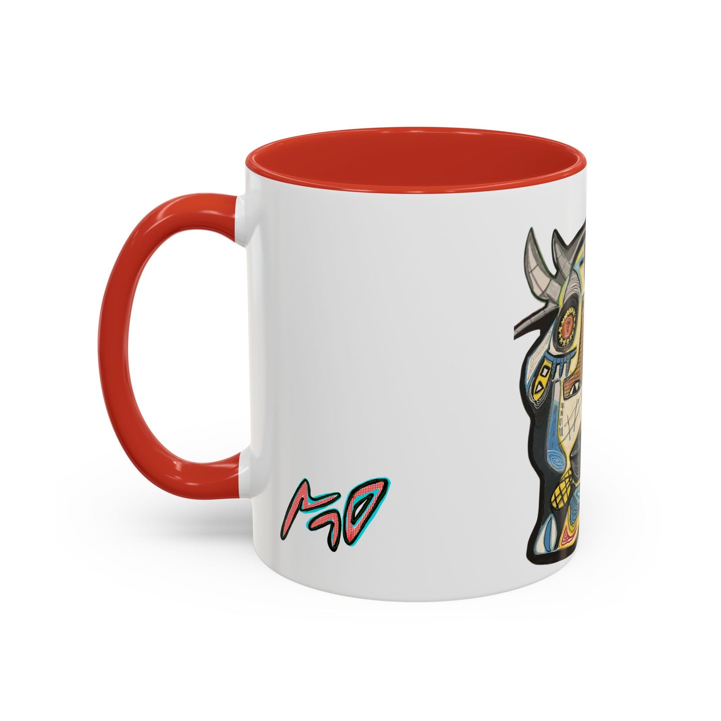 Abstract MOVINCHI Art Coffee Mug — Colorful Cubist Ceramic Accent Mug