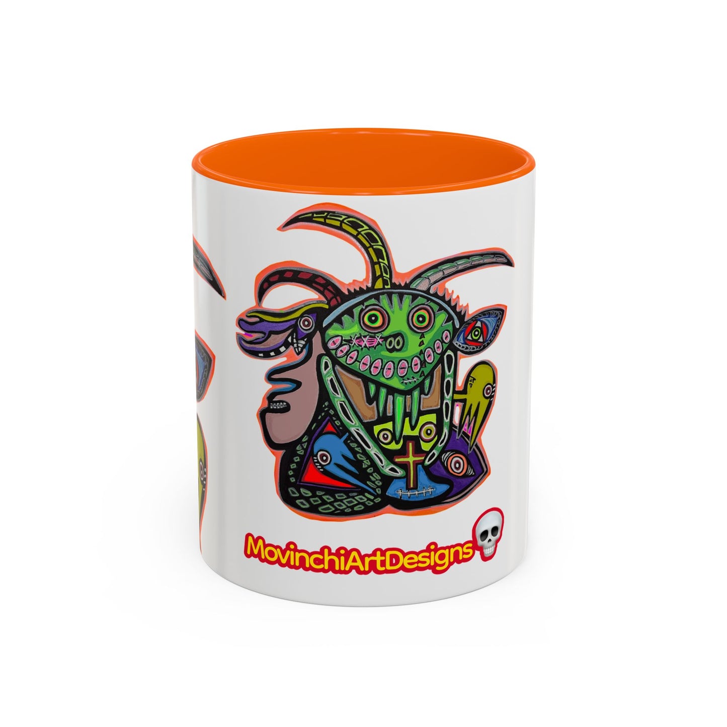 Colorful RYDER.   Abstract Jester Accent Coffee Mug — MovinchiArtDesigns