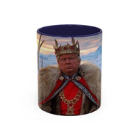 KING OF THE WORLD Royal Portrait Accent Coffee Mug – King in Fur Coat Design (11/15oz)