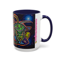 Psychedelic RYDER2.0   Space Goat Accent Coffee Mug — Colorful Cosmic Animal Art (11/15oz)