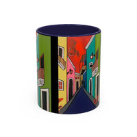 SAN SEBASTIAN.  Colorful Street Scene Accent Coffee Mug — Vibrant Urban Art Ceramic Mug (11/15oz)