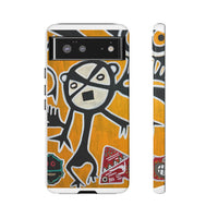 Abstract TAINO  Tribal Art Phone Case – Bold Orange Graphic Protective Cover