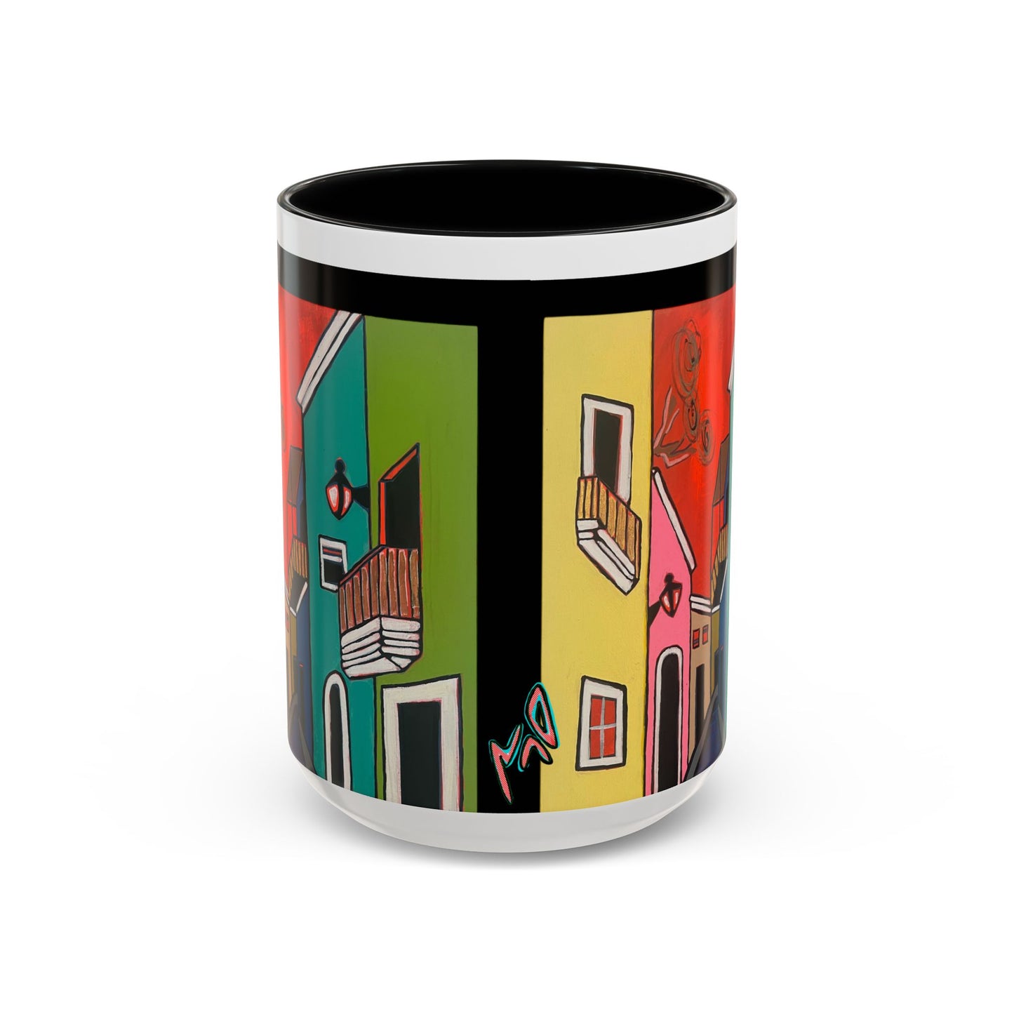 VIEJO SAN JUAN,  Colorful Cityscape Coffee Mug — Vibrant European Street Accent Mug