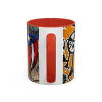 Puerto Rico Flag Coffee Mug — Rustic Street Art Accent Mug (11/15 oz)
