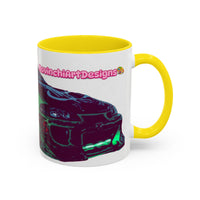 Coffee Mug —ECLIPSE  Neon Sports Car Design with "MovinchiArtDesigns" Logo