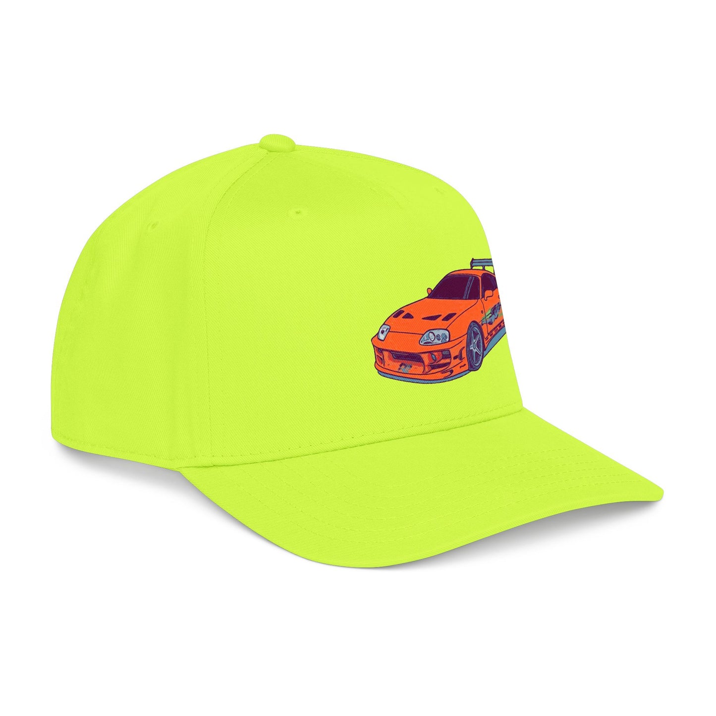 2JZ.  Retro Orange Sports Car Baseball Cap — Vintage JDM Supra Snapback