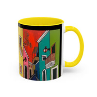 VIEJO SAN JUAN,  Colorful Cityscape Coffee Mug — Vibrant European Street Accent Mug