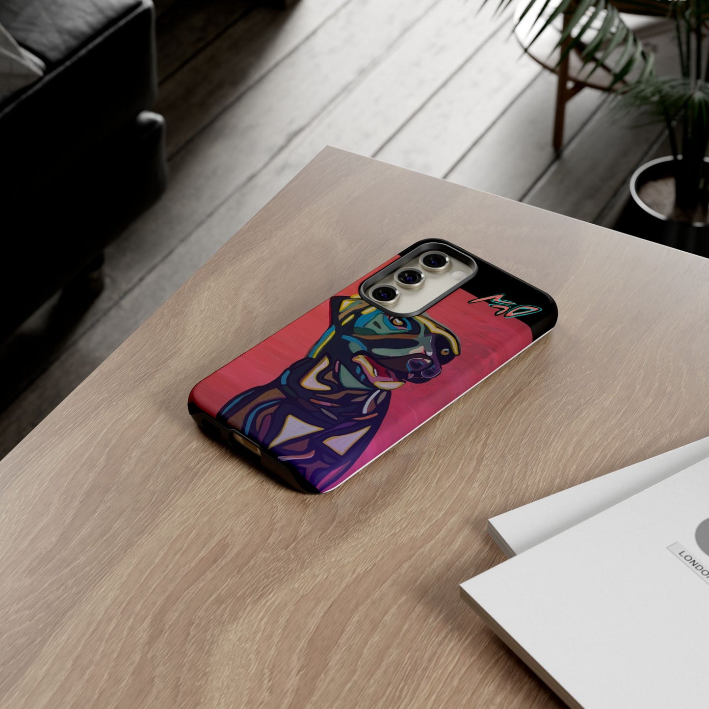 Colorful Pit LABRADOR Tough Phone Case — Vibrant Pop Art Dog Design