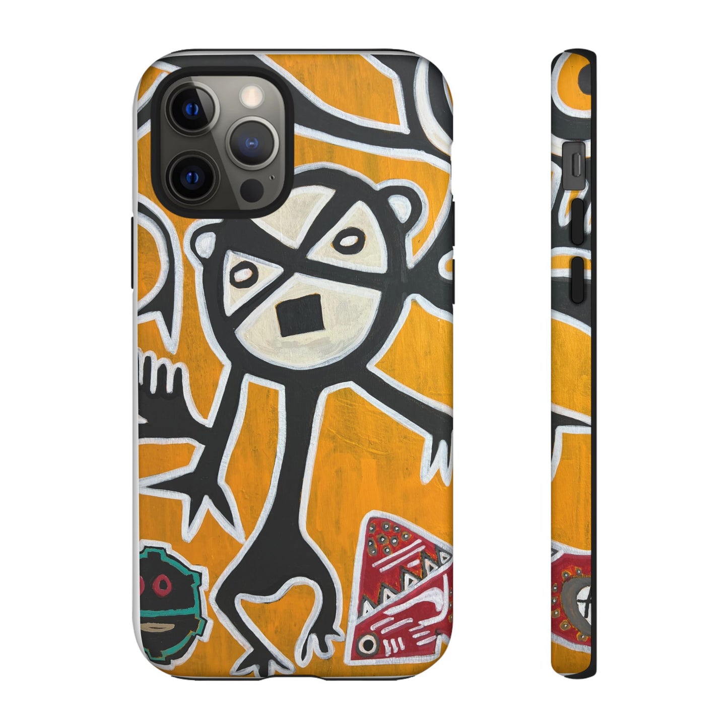 Abstract TAINO  Tribal Art Phone Case – Bold Orange Graphic Protective Cover