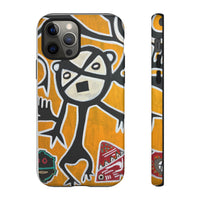 Abstract TAINO  Tribal Art Phone Case – Bold Orange Graphic Protective Cover