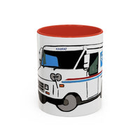 LLV Postal Service Mail Truck Accent Coffee Mug — Retro USPS Delivery Van Illustration (11/15oz)