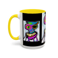 Abstract Alien Art Coffee Mug — Colorful Surreal Creature Accent Mug