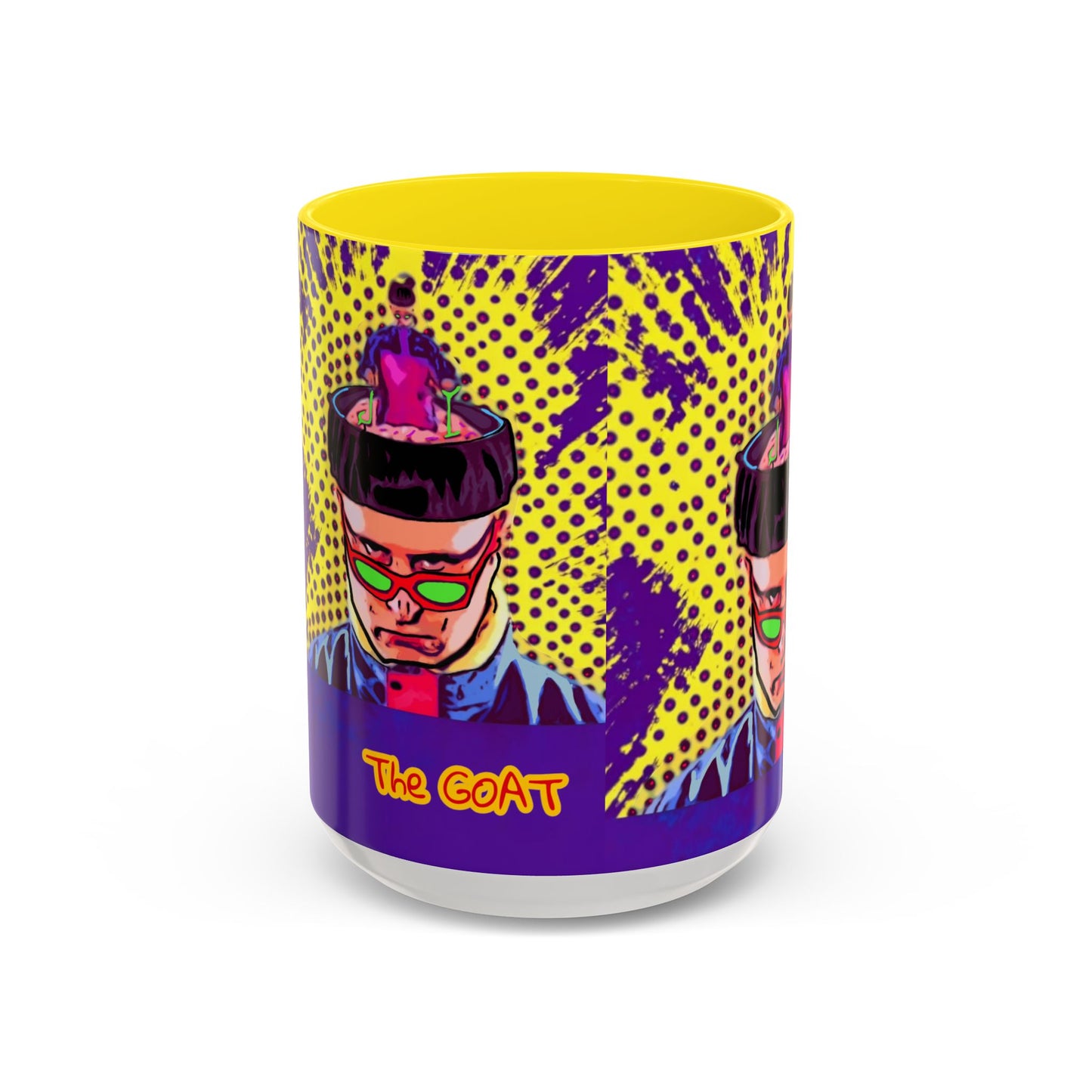 OLIVER TREE"The GOAT" Pop Art Coffee Mug – Colorful Retro Graphic Accent Mug (11/15oz)