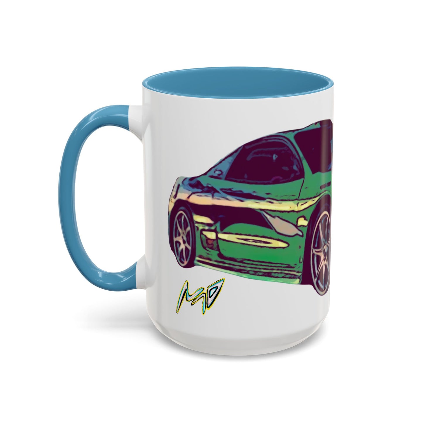 Coffee Mug —ECLIPSE  Neon Sports Car Design with "MovinchiArtDesigns" Logo