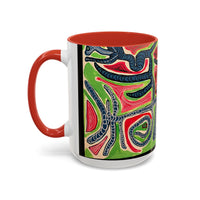 AFTER LIFE.  Abstract Tribal Art Coffee Mug — Colorful Surreal Accent Mug