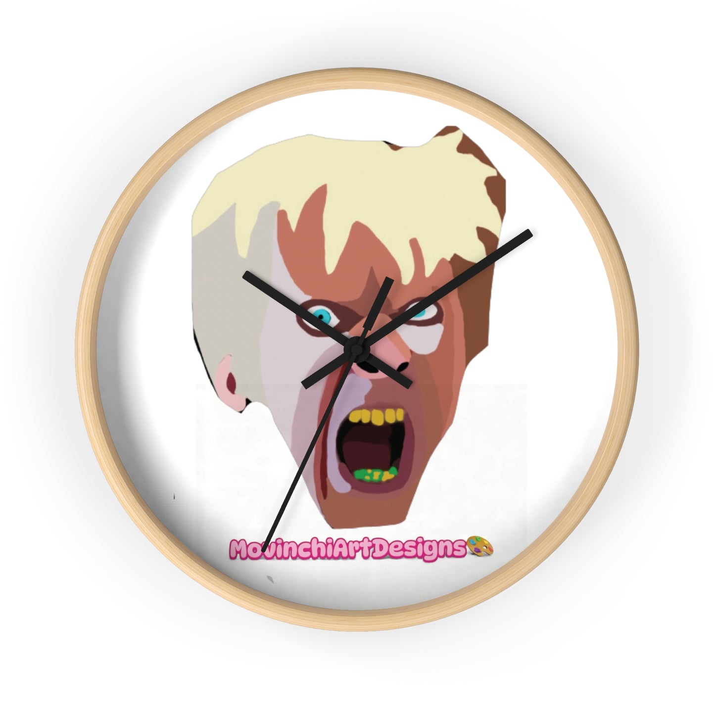 KAREN.  Screaming Face Wall Clock — Bold Pop Art Horror Home Decor