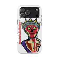 Artistic Crown KING GRAY  Skull Tough Phone Case — Colorful Abstract Guardian Design