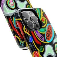 CRAZY4  Abstract Neon Skull Phone Case — Colorful Psychedelic Protective Cover
