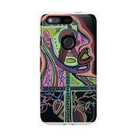 HEART ATTACK Abstract Neon Face Tough Phone Case – Vibrant Art Phone Cover