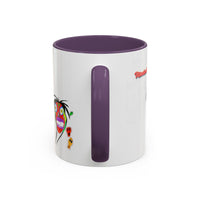Skullface Accent Coffee Mug — Colorful Day of the Dead Pop Art (11/15oz)