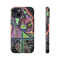 HEART ATTACK Abstract Neon Face Tough Phone Case – Vibrant Art Phone Cover