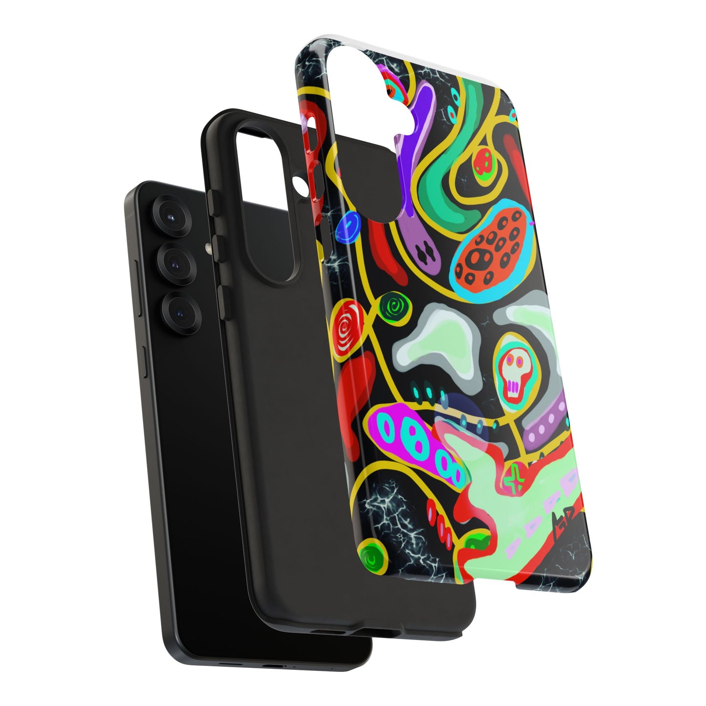 CRAZY4  Abstract Neon Skull Phone Case — Colorful Psychedelic Protective Cover