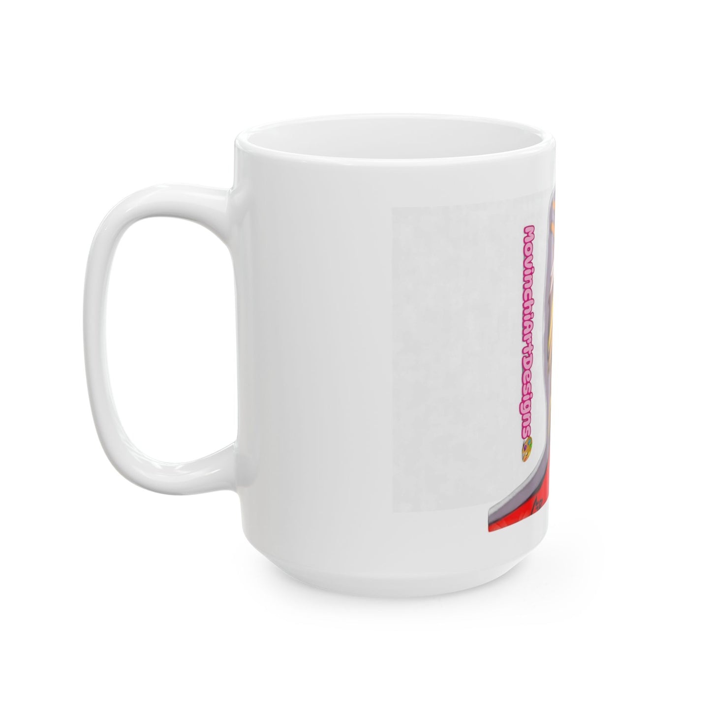 DONALD TRUMP.  Colorful Caricature Face Mug — Political Satire Ceramic Coffee Cup