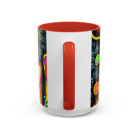 CRAZY2.0  Accent Mug — Colorful Neon Skull Abstract Coffee Cup