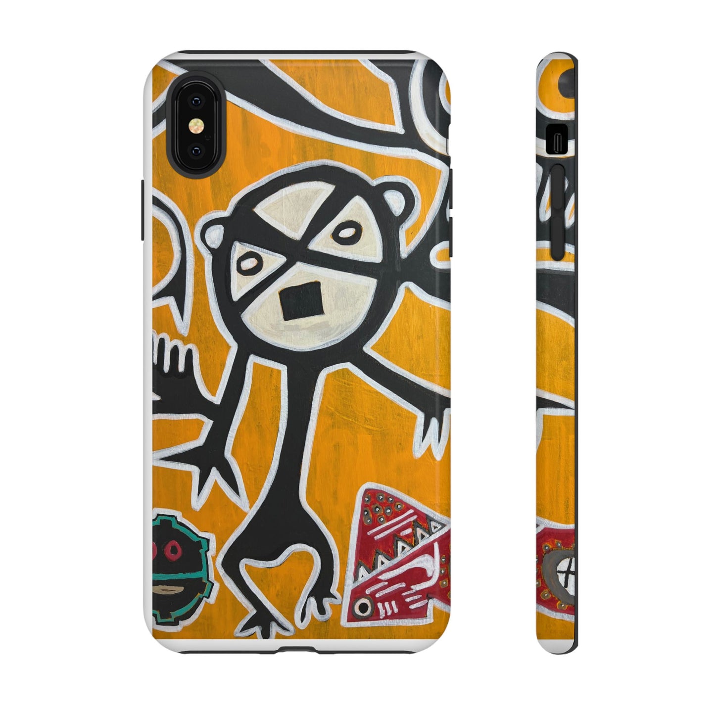 Abstract TAINO  Tribal Art Phone Case – Bold Orange Graphic Protective Cover