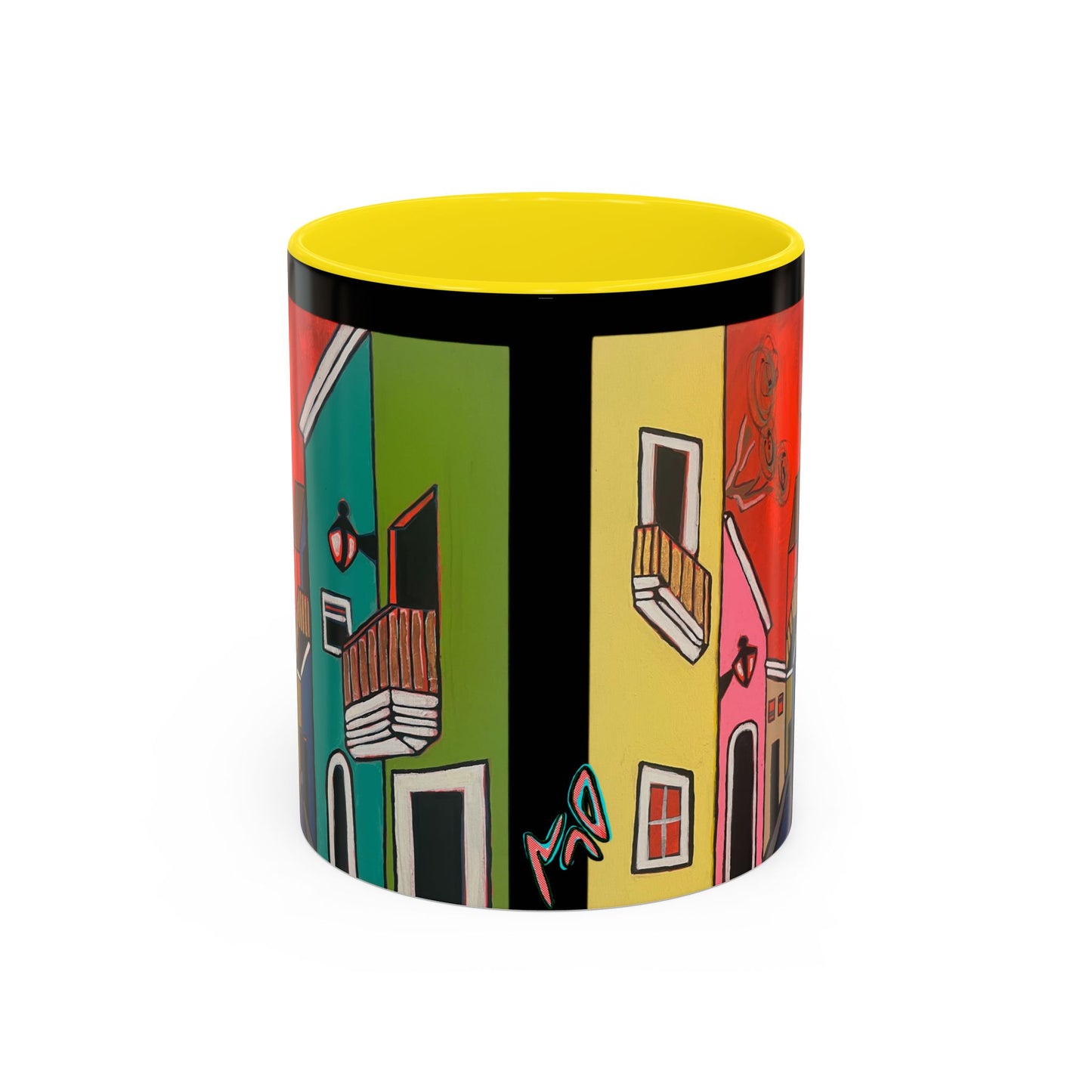 VIEJO SAN JUAN,  Colorful Cityscape Coffee Mug — Vibrant European Street Accent Mug