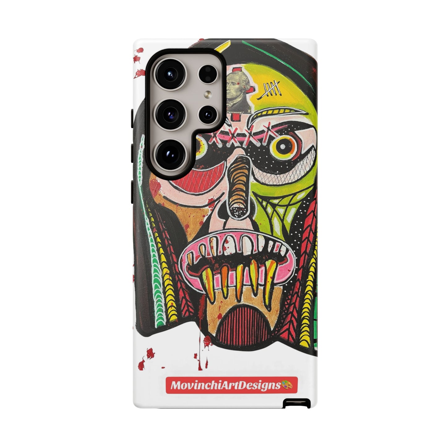 KUNTA.  Abstract Tribal Skull Phone Case — Colorful Street Art Protective Cover
