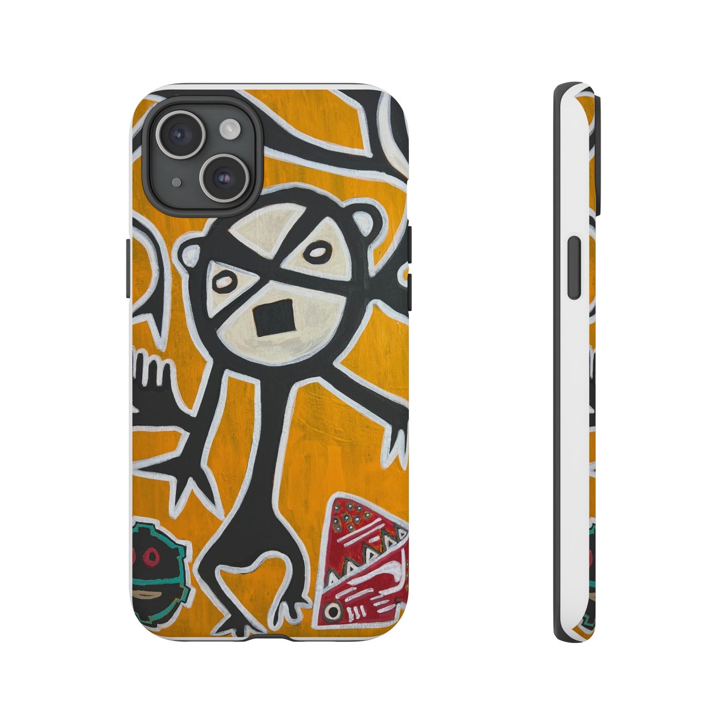 Abstract TAINO  Tribal Art Phone Case – Bold Orange Graphic Protective Cover