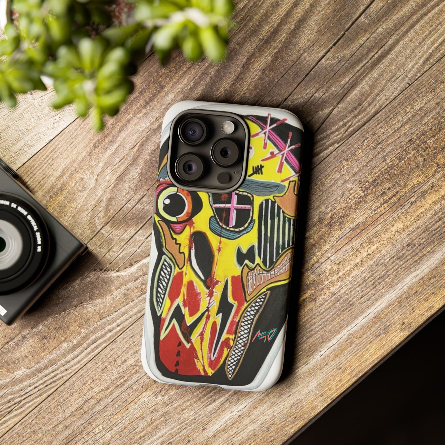 VINCENT.  Skull Riot Phone Case – Colorful Abstract Horror Art Protective Cover