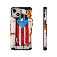 Puerto Rican Flag Phone Case - Rustic Coquí Door Design Tough Case