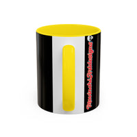 Colorful Neon OVERTHINKING  Skull Coffee Mug — Vibrant Abstract Day of the Dead Accent Mug