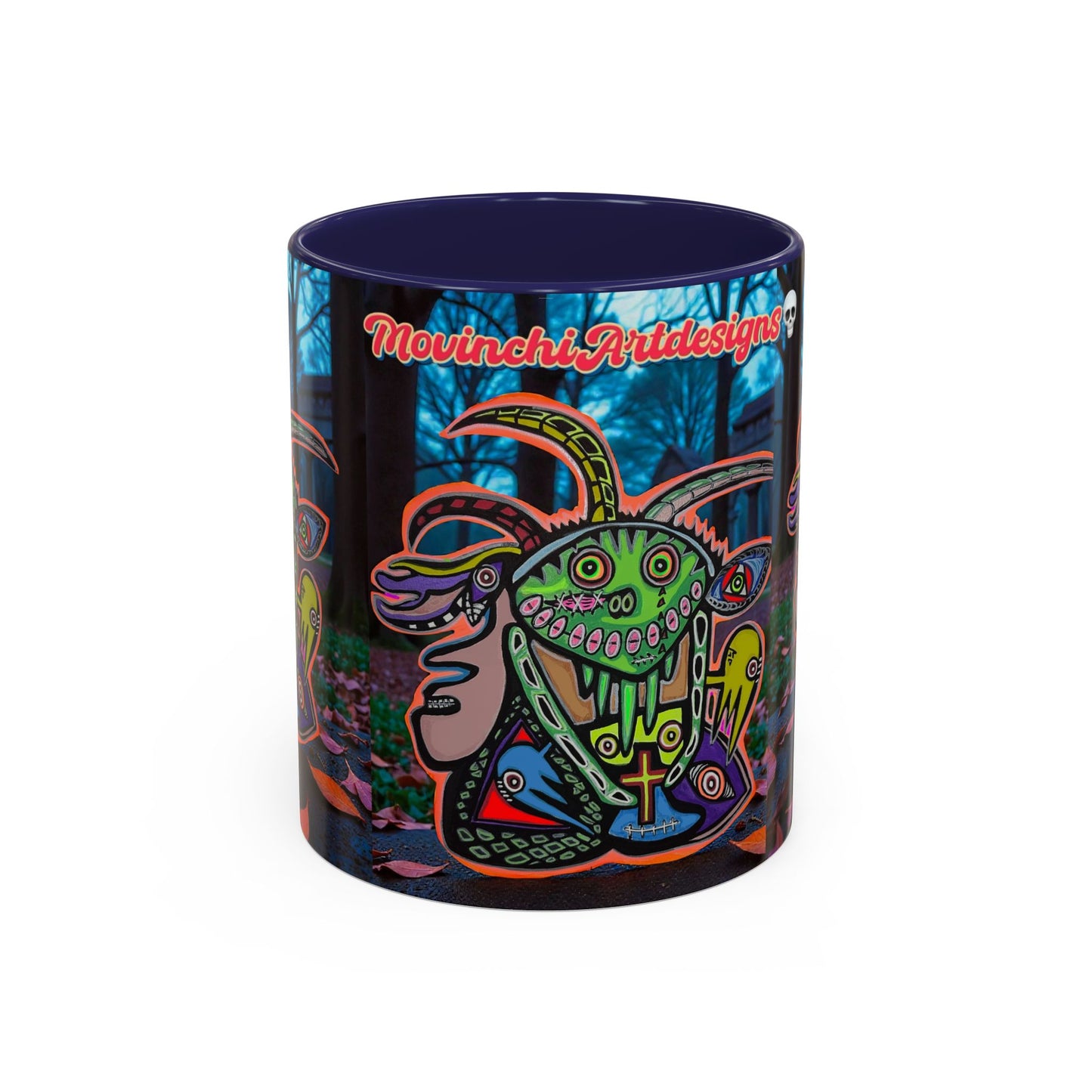 RYDER4.0  Psychedelic Forest Accent Coffee Mug – Colorful Trippy Creature Design (11/15oz)