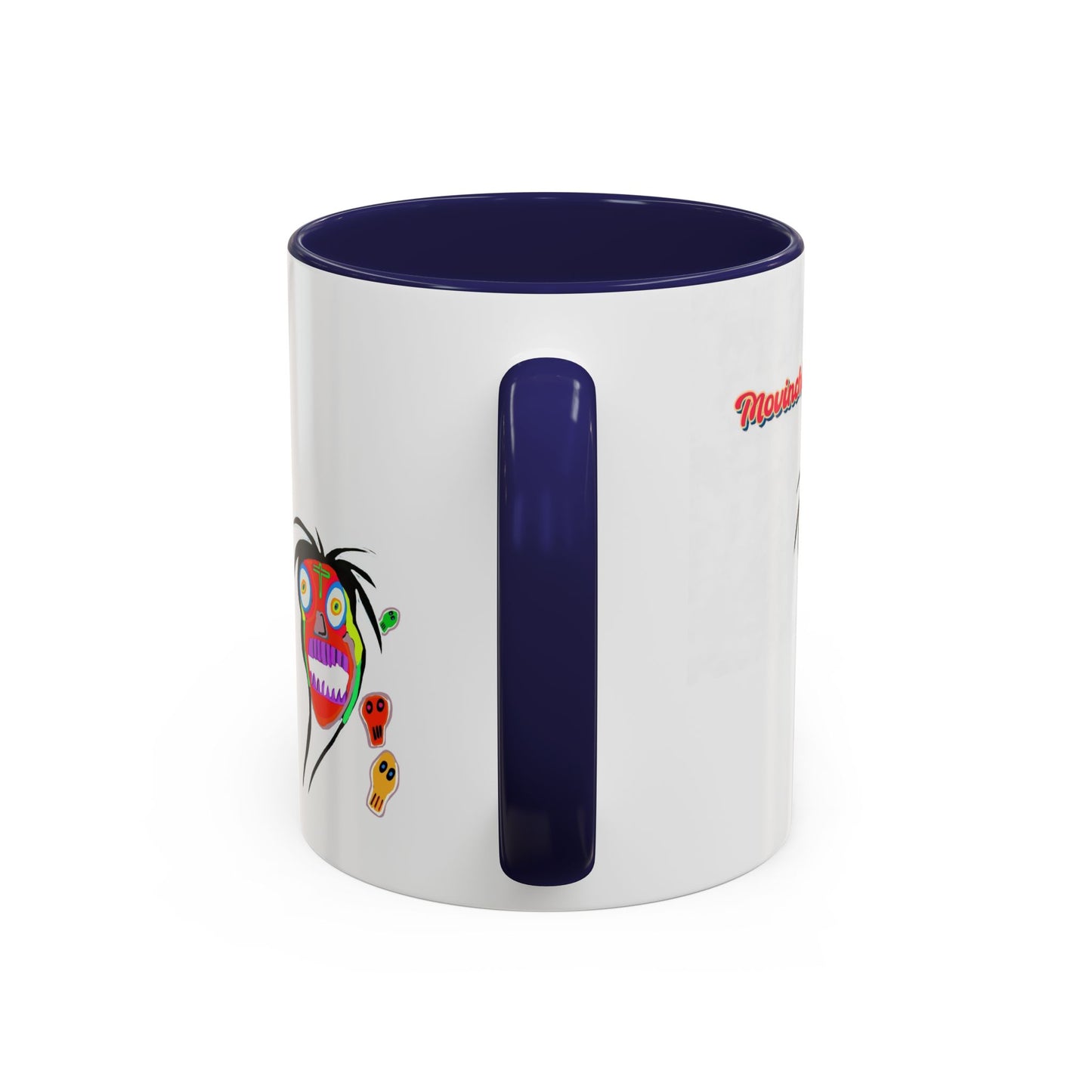 Skullface Accent Coffee Mug — Colorful Day of the Dead Pop Art (11/15oz)
