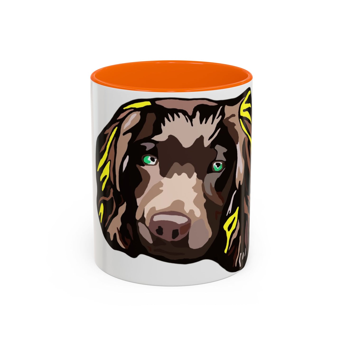 MR COCKER Dog Portrait Accent Coffee Mug — Brown Spaniel Art Mug (11/15oz)