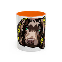 MR COCKER Dog Portrait Accent Coffee Mug — Brown Spaniel Art Mug (11/15oz)