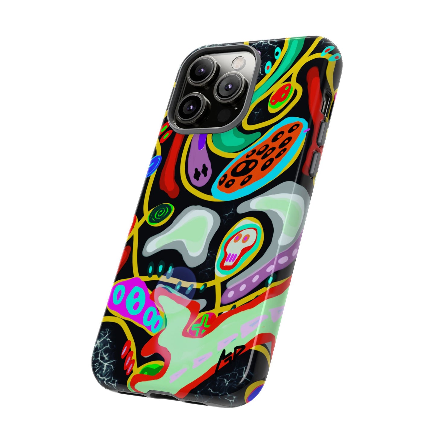 CRAZY4  Abstract Neon Skull Phone Case — Colorful Psychedelic Protective Cover