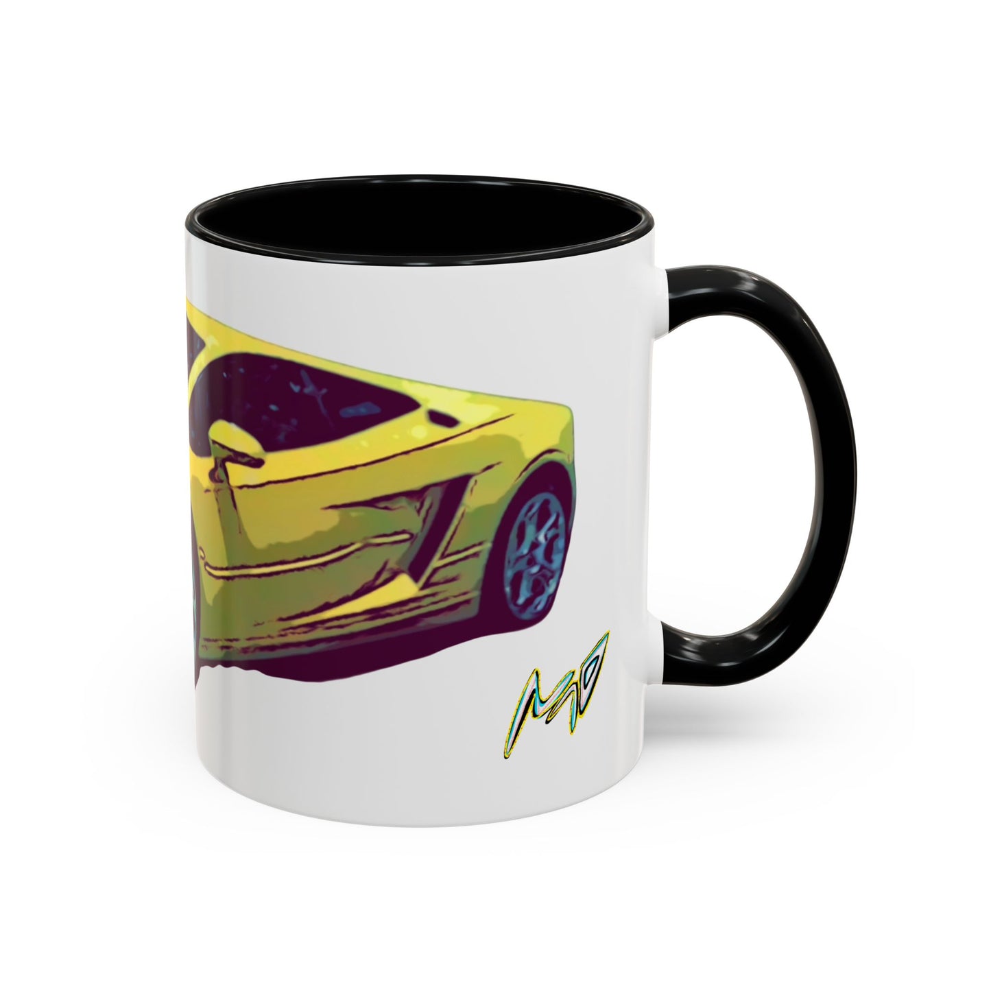 GALLARDO.  Sports Car Coffee Mug — Yellow Supercar Accent Mug (11/15oz)