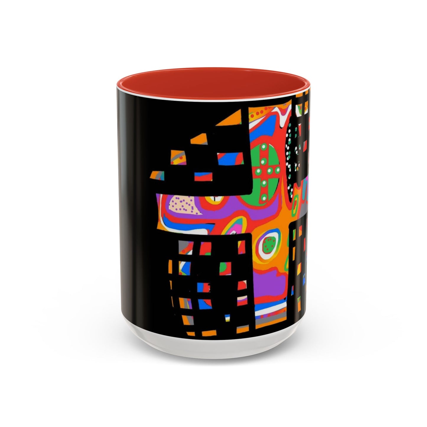 Coffee Mug — Colorful Abstract Cross Accent Ceramic Mug (11/15 oz)