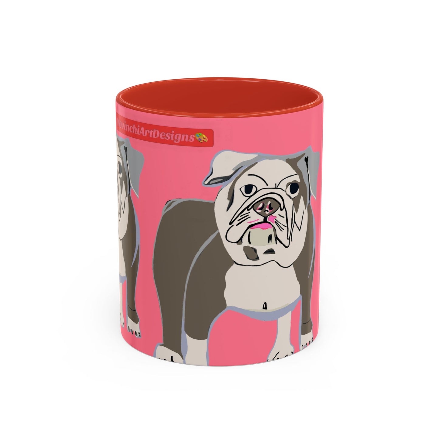 Bulldog Accent Coffee Mug — Cute Pink Dog Lover Mug (11/15oz)