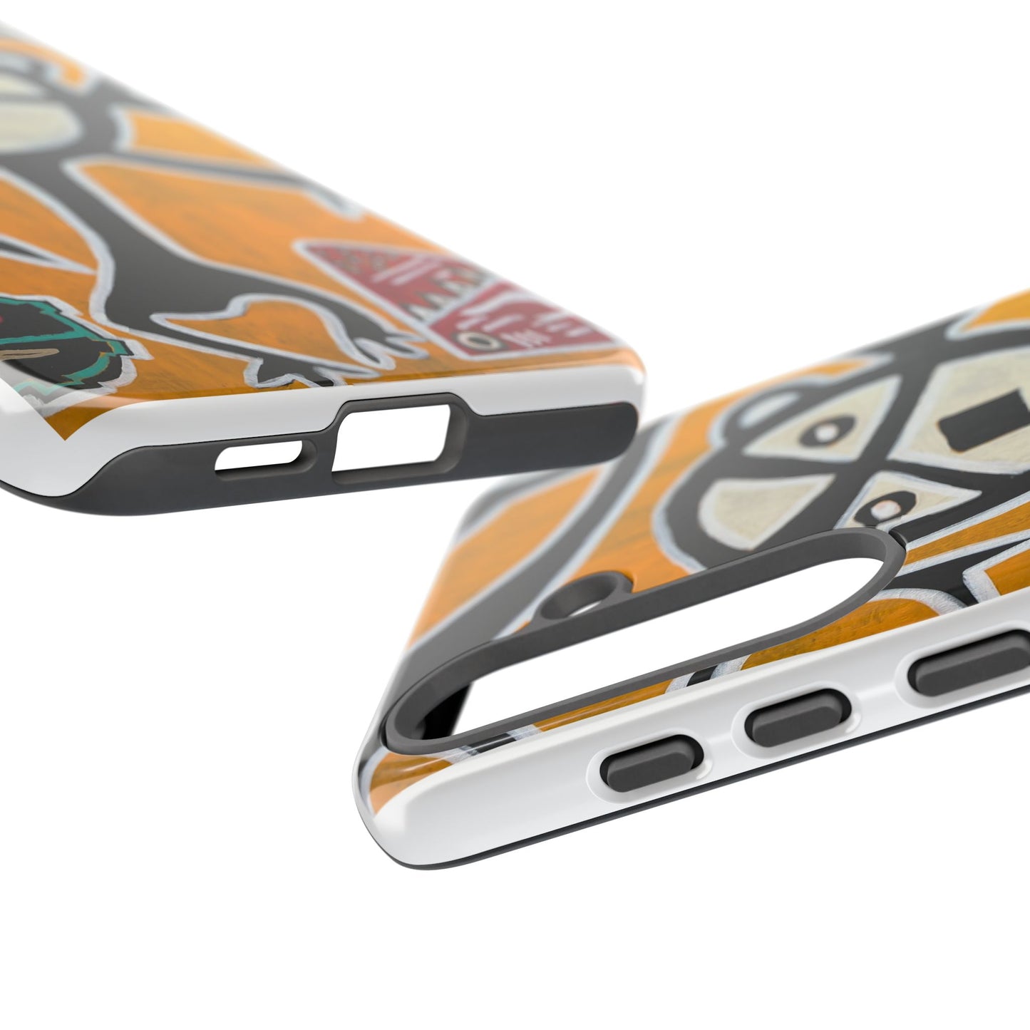Abstract TAINO  Tribal Art Phone Case – Bold Orange Graphic Protective Cover