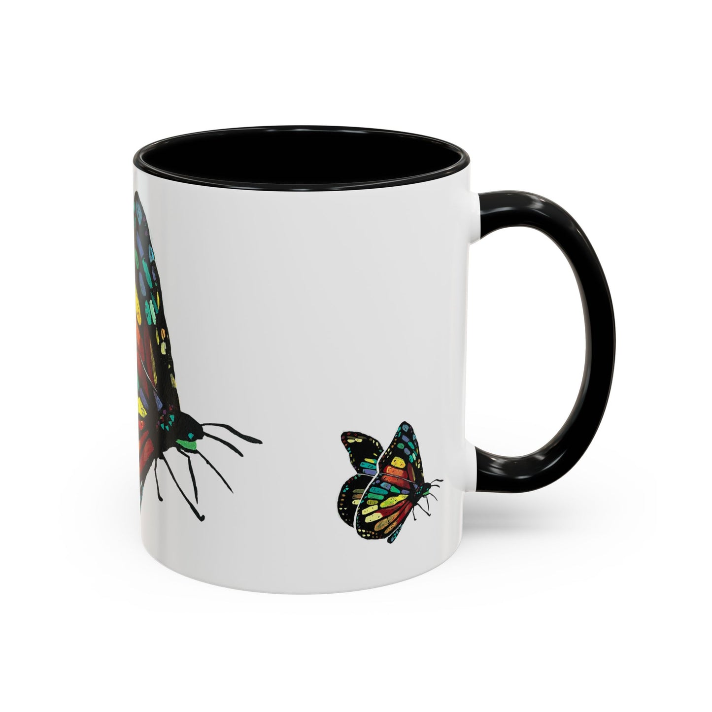 Colorful Butterfly Coffee Mug — Vibrant Monarch Art Accent Mug (11/15oz)