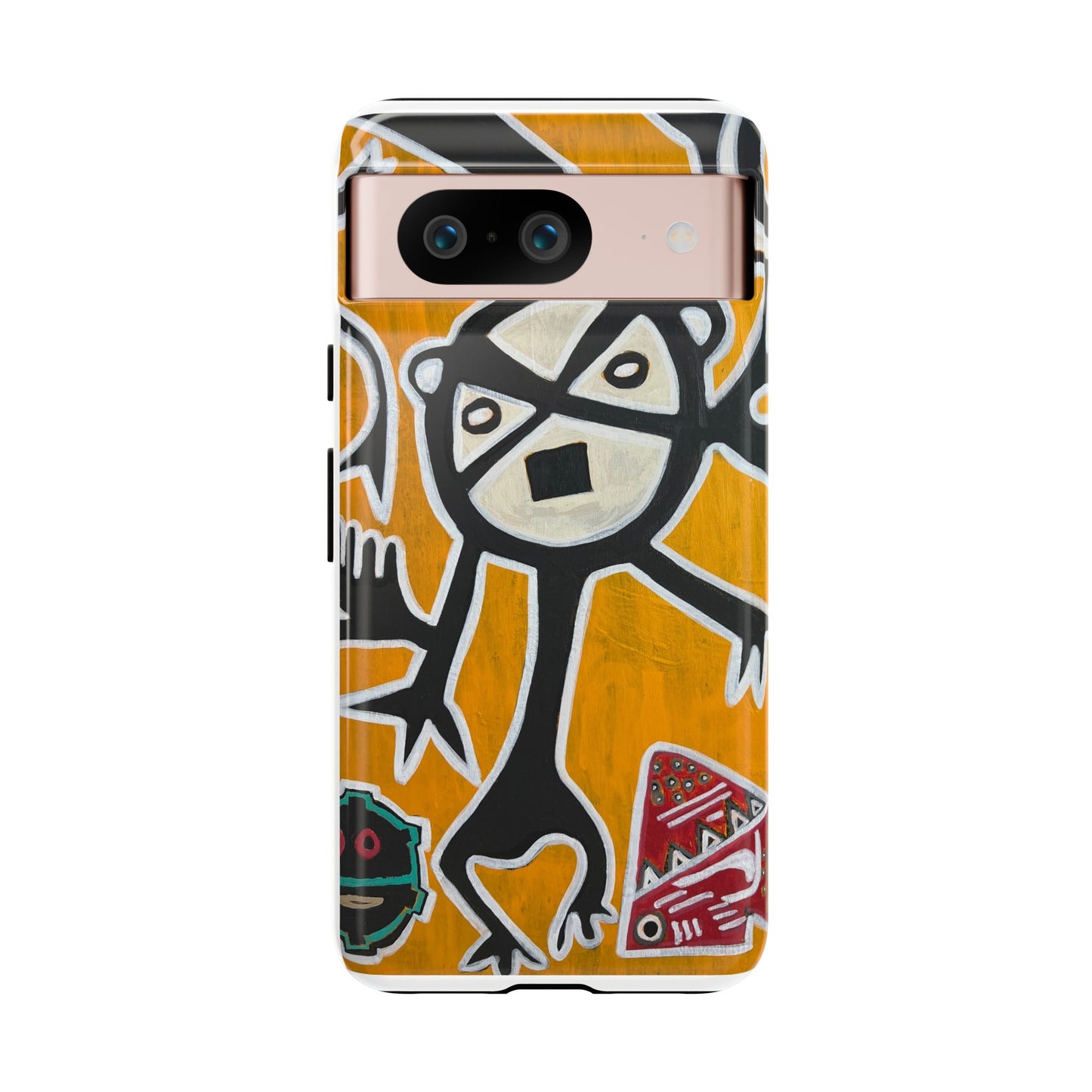Abstract TAINO  Tribal Art Phone Case – Bold Orange Graphic Protective Cover