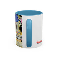 POOKIES BEAR Cat Skull Accent Coffee Mug — Day of the Dead Gothic Cat Design