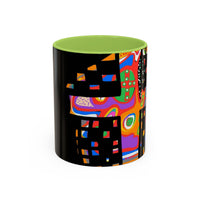 Coffee Mug — Colorful Abstract Cross Accent Ceramic Mug (11/15 oz)