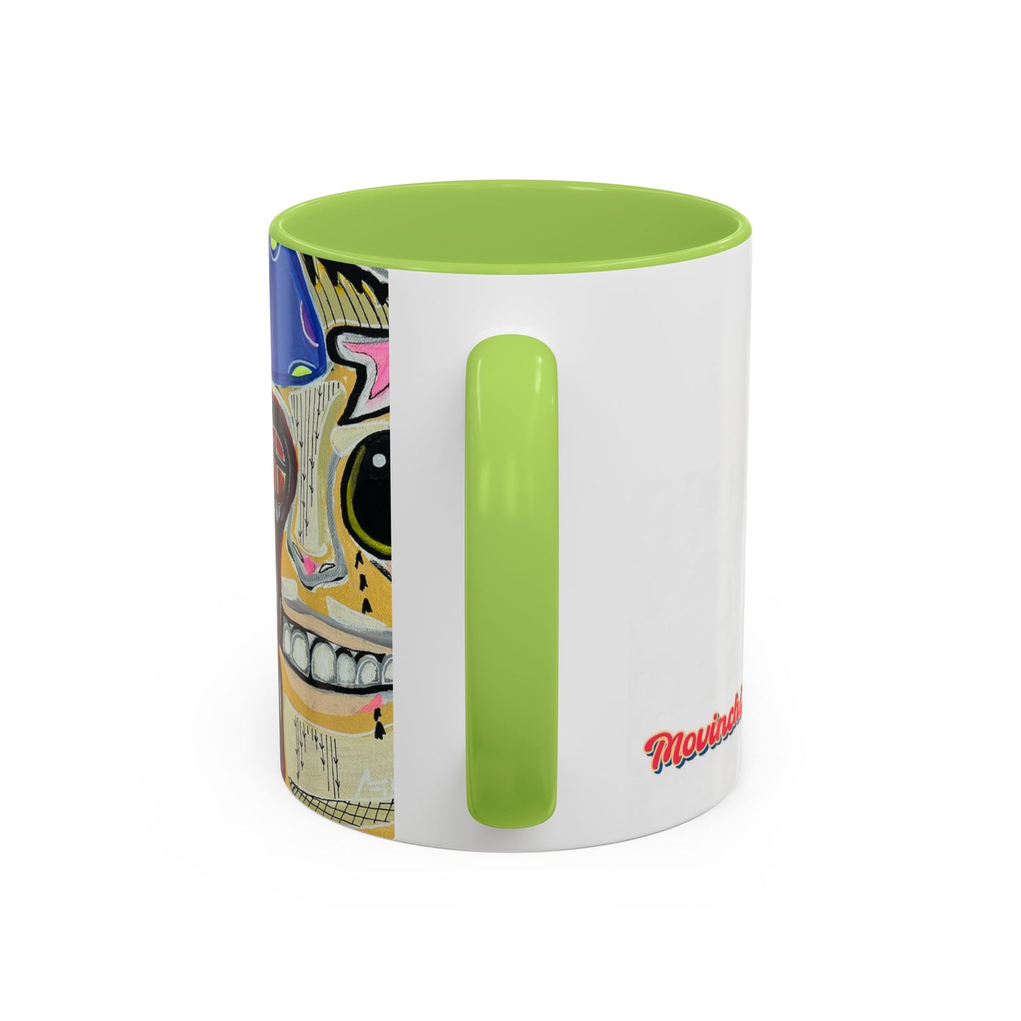 POOKIES BEAR Cat Skull Accent Coffee Mug — Day of the Dead Gothic Cat Design